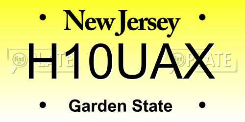 H10UAX New Jersey License Plate