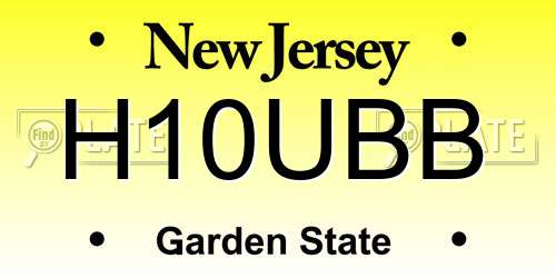 H10UBB New Jersey License Plate