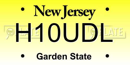H10UDL New Jersey License Plate