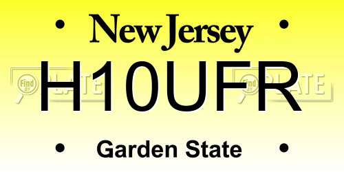 H10UFR New Jersey License Plate