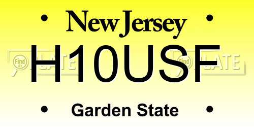 H10USF New Jersey License Plate