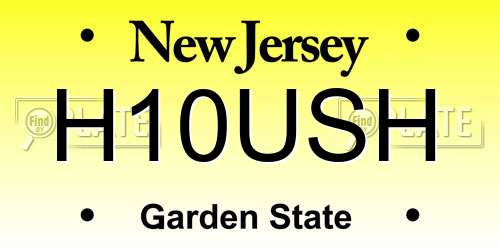 H10USH New Jersey License Plate