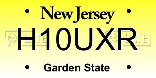 H10UXR New Jersey License Plate