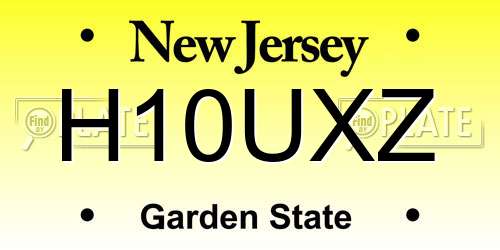 H10UXZ New Jersey License Plate
