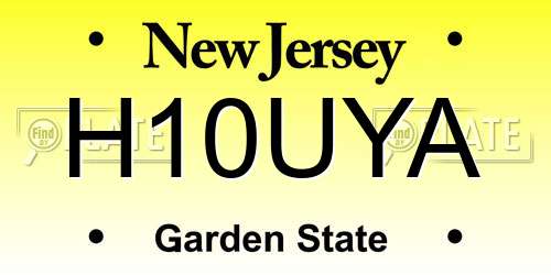 H10UYA New Jersey License Plate