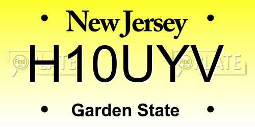 H10UYV New Jersey License Plate