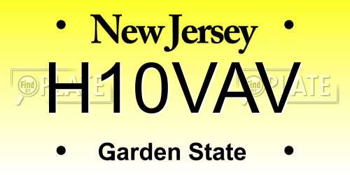 H10VAV New Jersey License Plate