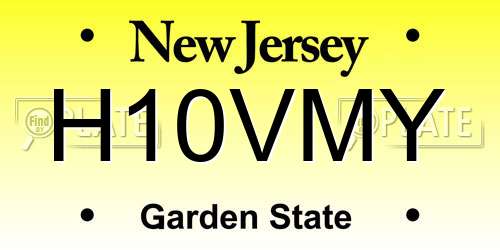 H10VMY New Jersey License Plate