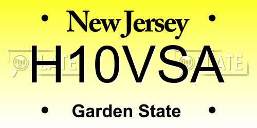 H10VSA New Jersey License Plate