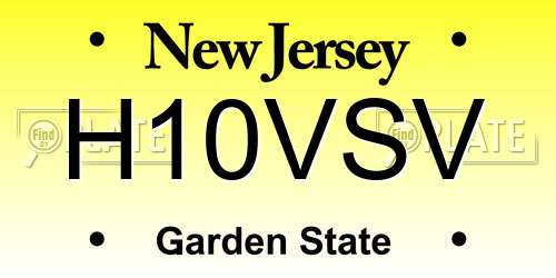 H10VSV New Jersey License Plate