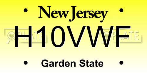 H10VWF New Jersey License Plate