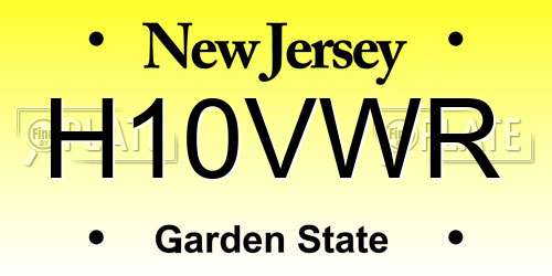 H10VWR New Jersey License Plate
