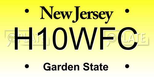 H10WFC New Jersey License Plate