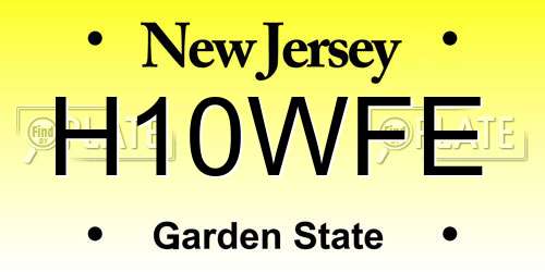 H10WFE New Jersey License Plate
