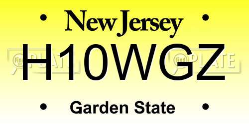 H10WGZ New Jersey License Plate