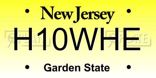 H10WHE New Jersey License Plate