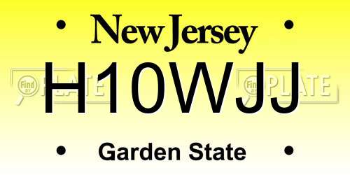 H10WJJ New Jersey License Plate