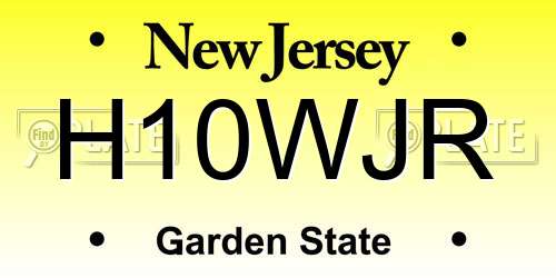H10WJR New Jersey License Plate