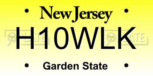 H10WLK New Jersey License Plate