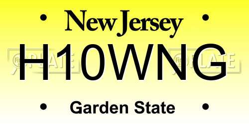 H10WNG New Jersey License Plate