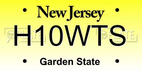 H10WTS New Jersey License Plate