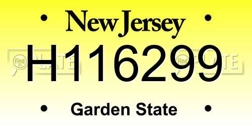 H116299 New Jersey License Plate