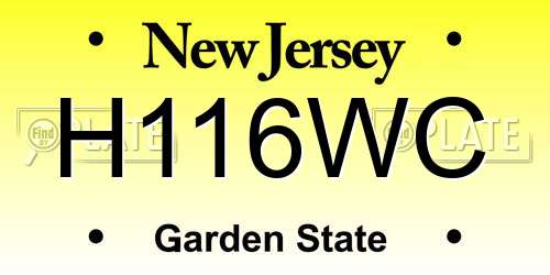 H116WC New Jersey License Plate