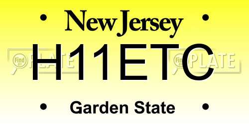 H11ETC New Jersey License Plate