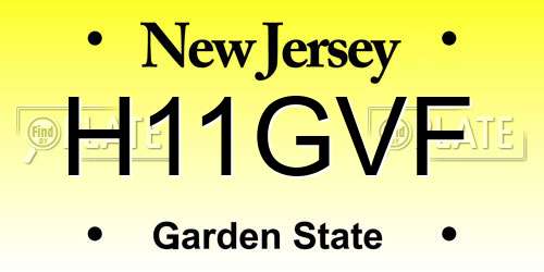 H11GVF New Jersey License Plate