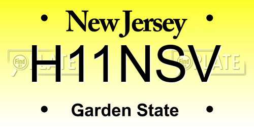 H11NSV New Jersey License Plate