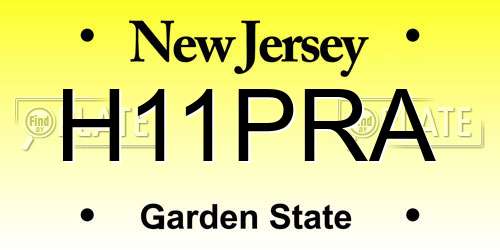 H11PRA New Jersey License Plate