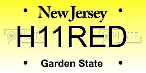 H11RED New Jersey License Plate
