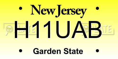 H11UAB New Jersey License Plate