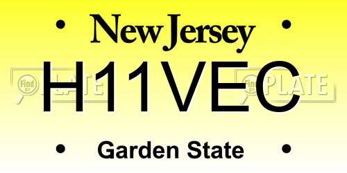 H11VEC New Jersey License Plate