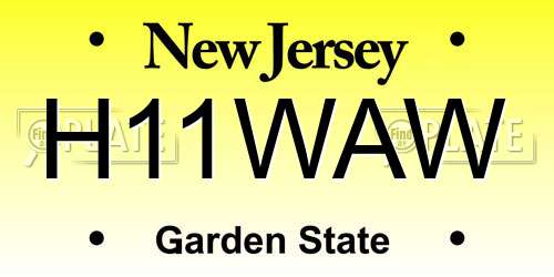 H11WAW New Jersey License Plate