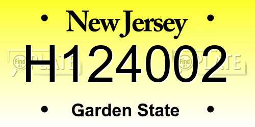 H124002 New Jersey License Plate