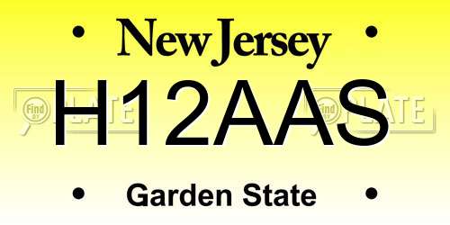 H12AAS New Jersey License Plate