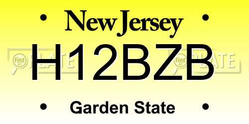 H12BZB New Jersey License Plate