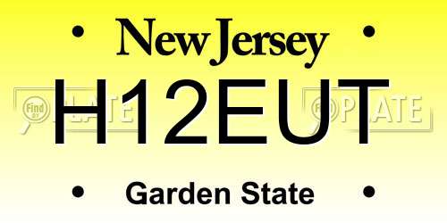 H12EUT New Jersey License Plate