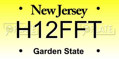 H12FFT New Jersey License Plate