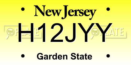 H12JYY New Jersey License Plate