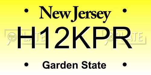 H12KPR New Jersey License Plate