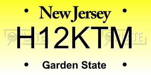 H12KTM New Jersey License Plate