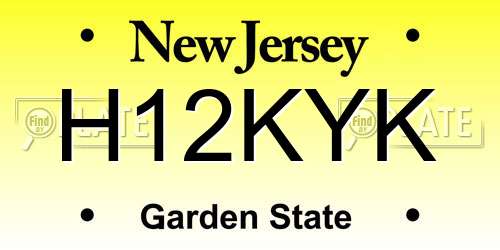 H12KYK New Jersey License Plate