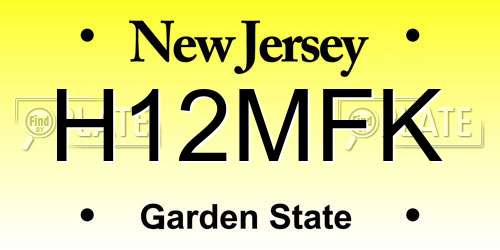 H12MFK New Jersey License Plate
