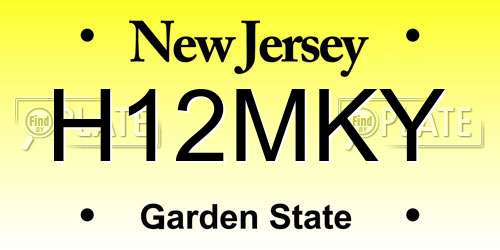 H12MKY New Jersey License Plate