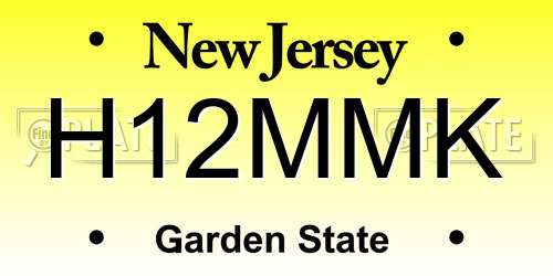 H12MMK New Jersey License Plate