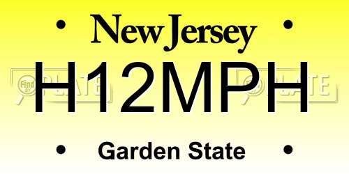 H12MPH New Jersey License Plate