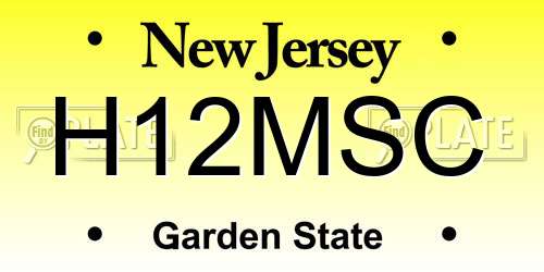 H12MSC New Jersey License Plate
