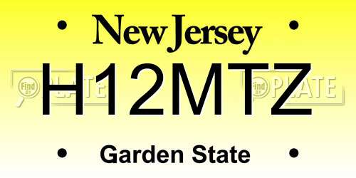 H12MTZ New Jersey License Plate